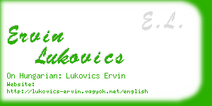 ervin lukovics business card